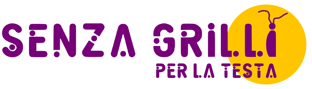 Logo senzagrilliperlatesta in lettering stilizzato, studio di design