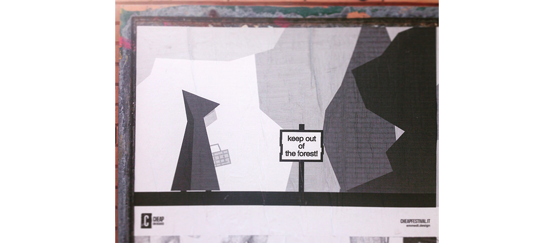 Poster sul tema dei confini e dei limiti, per il Festival di Street Art Cheap a Bologna, nel 2016